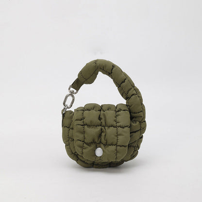 Wrinkled Cloud Mini Pouch Bag Trendy Nylon Handheld Accessory
