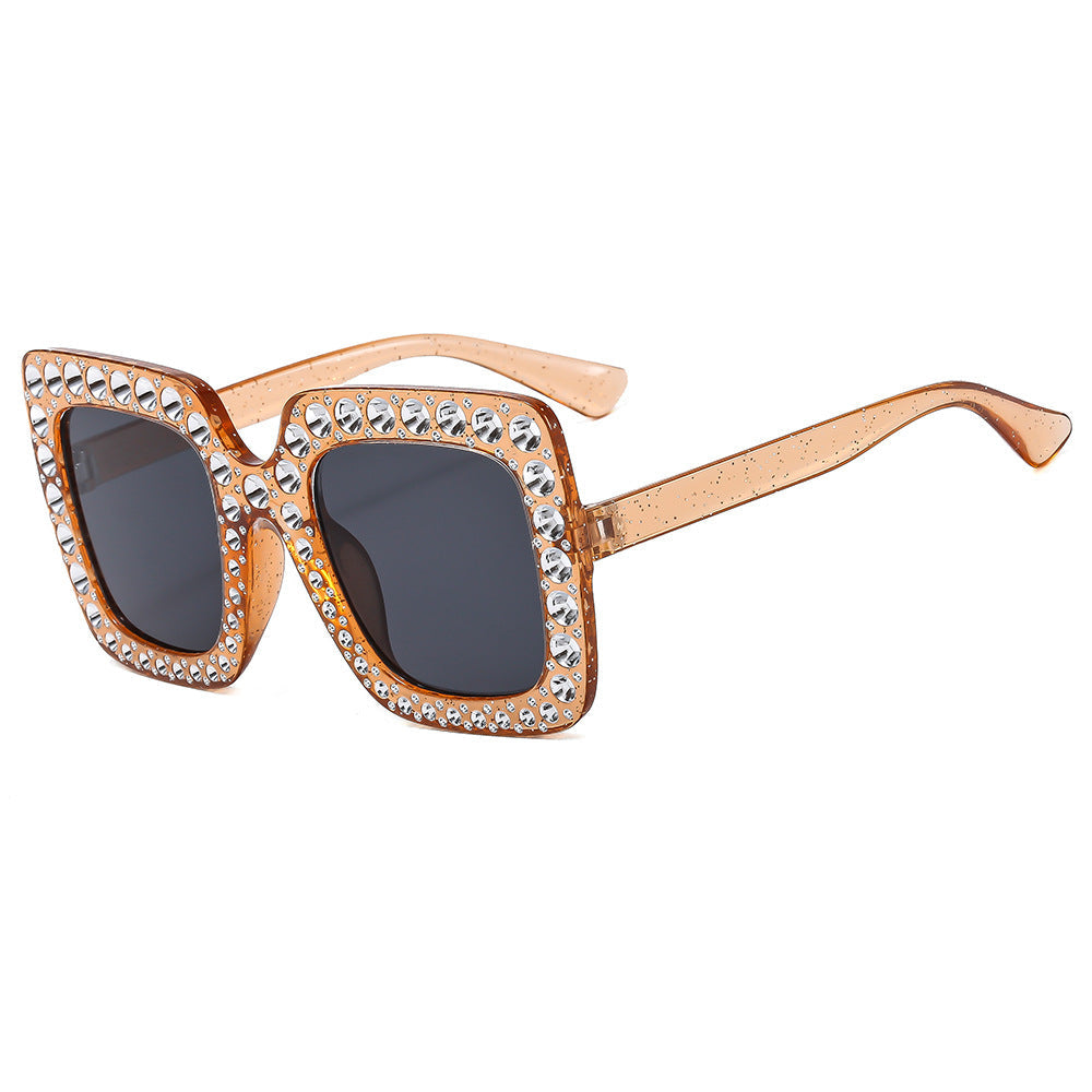 Colorful Bling Square Sunglasses Retro UV400 Protection