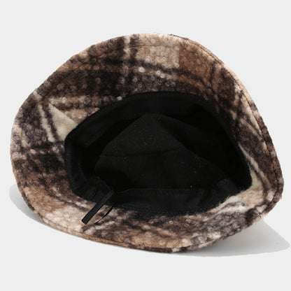 Vintage Fuzzy Plush Thick Warm Bucket Hat