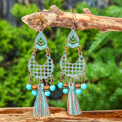 Bohemian Vintage Tassel Earrings Set Handmade Zinc Alloy Accessories