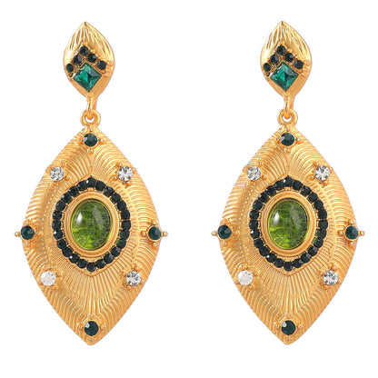Stylish Vintage Multi-Layered Lancet Alloy Diamond-Set Eye Earrings For Women Bohemian Earrings