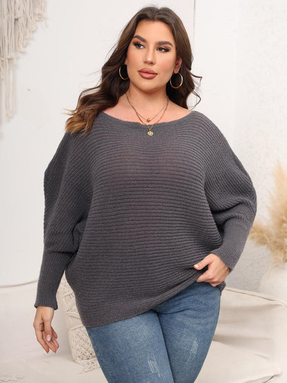 Batwing Sleeve Off-Shoulder Knit Sweater For Women