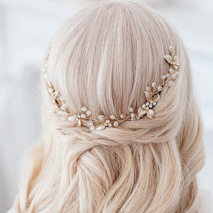 New Bride Hair Accessory Handmade Gold Twist Comb Hairpiece