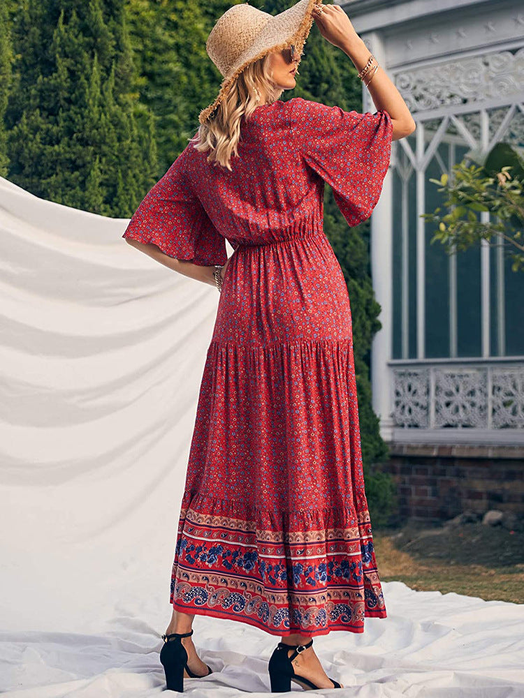 Summer Women'S Bohemian Dress Beach Resort Maxi Dress