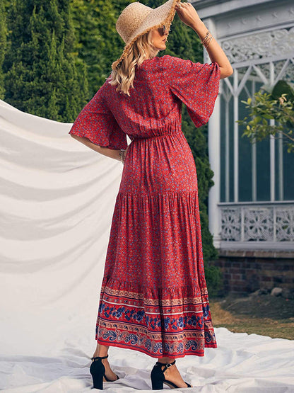 Summer Women'S Bohemian Dress Beach Resort Maxi Dress