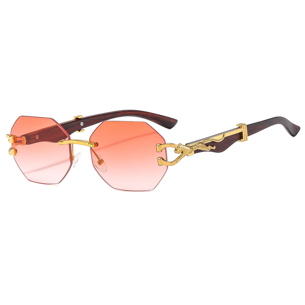 Trendy Square Frame Sunglasses With Leopard Print Edge