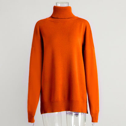 Cozy Turtleneck Knit Sweater Casual All-Season Pullover
