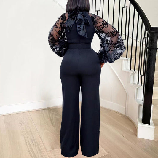 Elegant High-Waisted Wide-Leg Jumpsuit With Belt