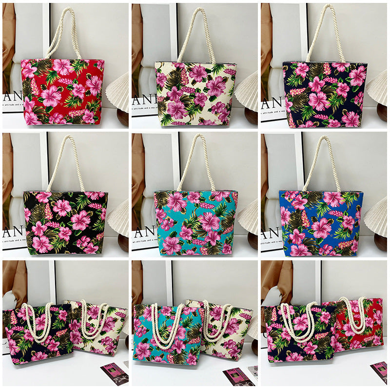 Fashionable Floral Canvas Tote Bag for Women