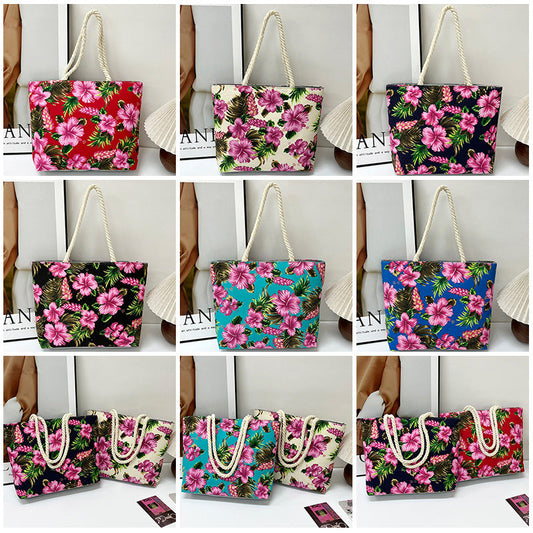 Fashionable Floral Canvas Tote Bag for Women