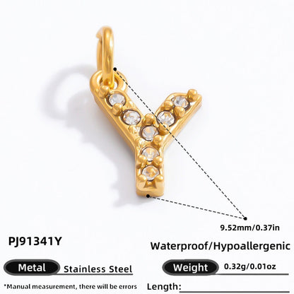 DIY Letter Pendant Necklace and Bracelet Set Stainless Steel Accessories