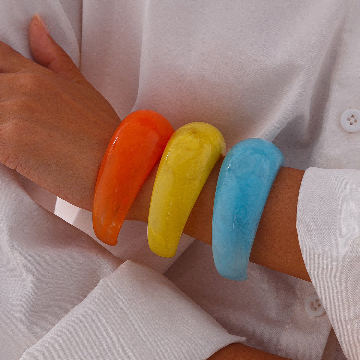 Colorful Open Irregular Acrylic Bracelets