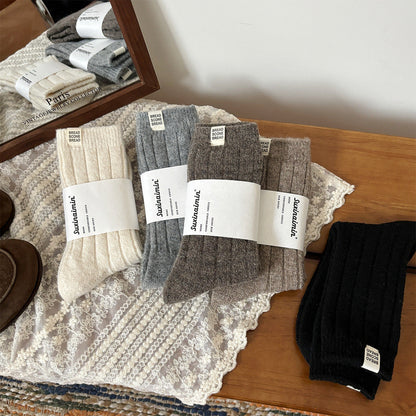 Trendy Wool Vertical Striped Warm Crew Socks