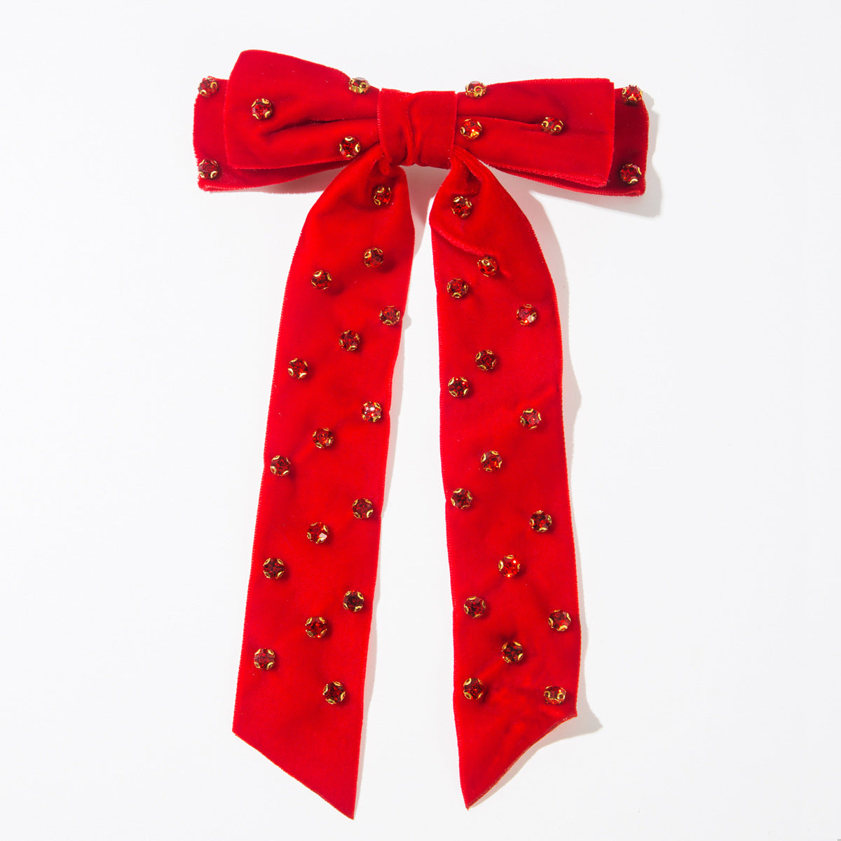 Chic Double Layer Bow Hair Clip with Rhinestones