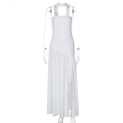 Elegant Strapless Bodycon Maxi Dress With Back Slit