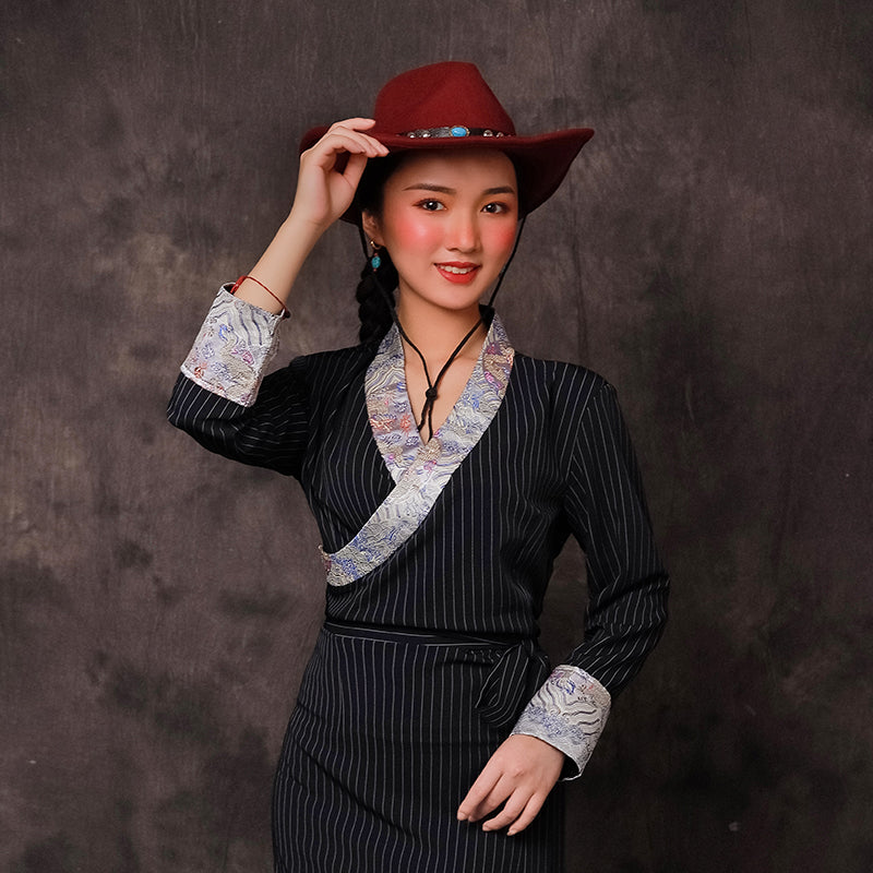 Tibetan Hat Ethnic Style Tibetan Sunshade Hat Wool Sun Hat Men'S And Women'S Felt Hat Sunscreen Hat