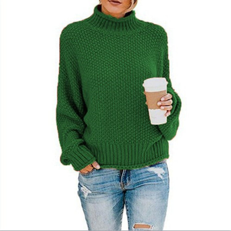 Women Fall/Winter New Loose Turtleneck Pullover Plus Size Sweater