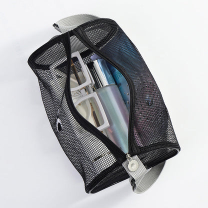 Solid Color Large Capacity Mesh Shoulder Bags