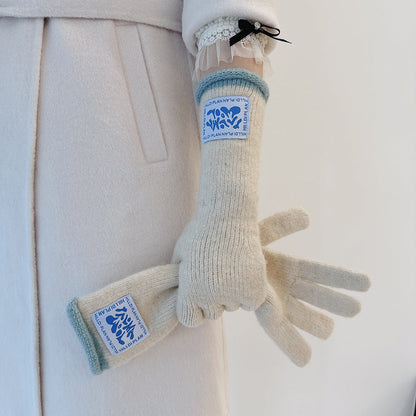 Winter Thermal Soft Touchscreen Wool Long Gloves