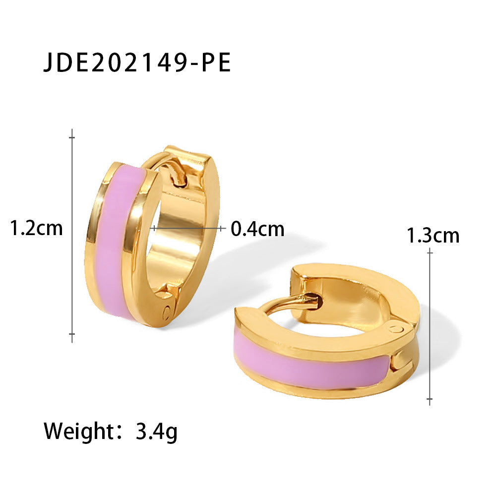Colorful Simple Circle Hoop Earrings
