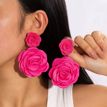 Colorful Floral Statement Earrings Handmade Resin Dangle Earrings