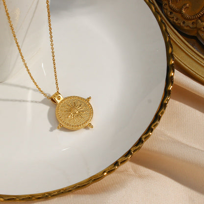 2+Vintage Sun Pendant Chain Neckalces