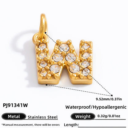 DIY Letter Pendant Necklace and Bracelet Set Stainless Steel Accessories
