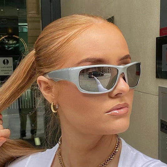 Y2K Stylish Oval Sunglasses Futuristic Fashion Shades