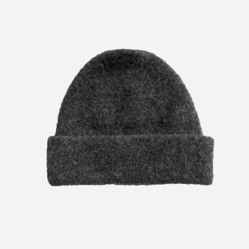 Solid Color Wool Blend Knit Beanie for Women