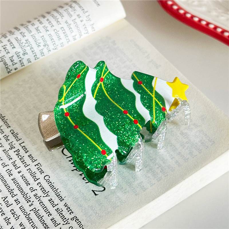 Cute Christmas Tree Geometric Hair Claw