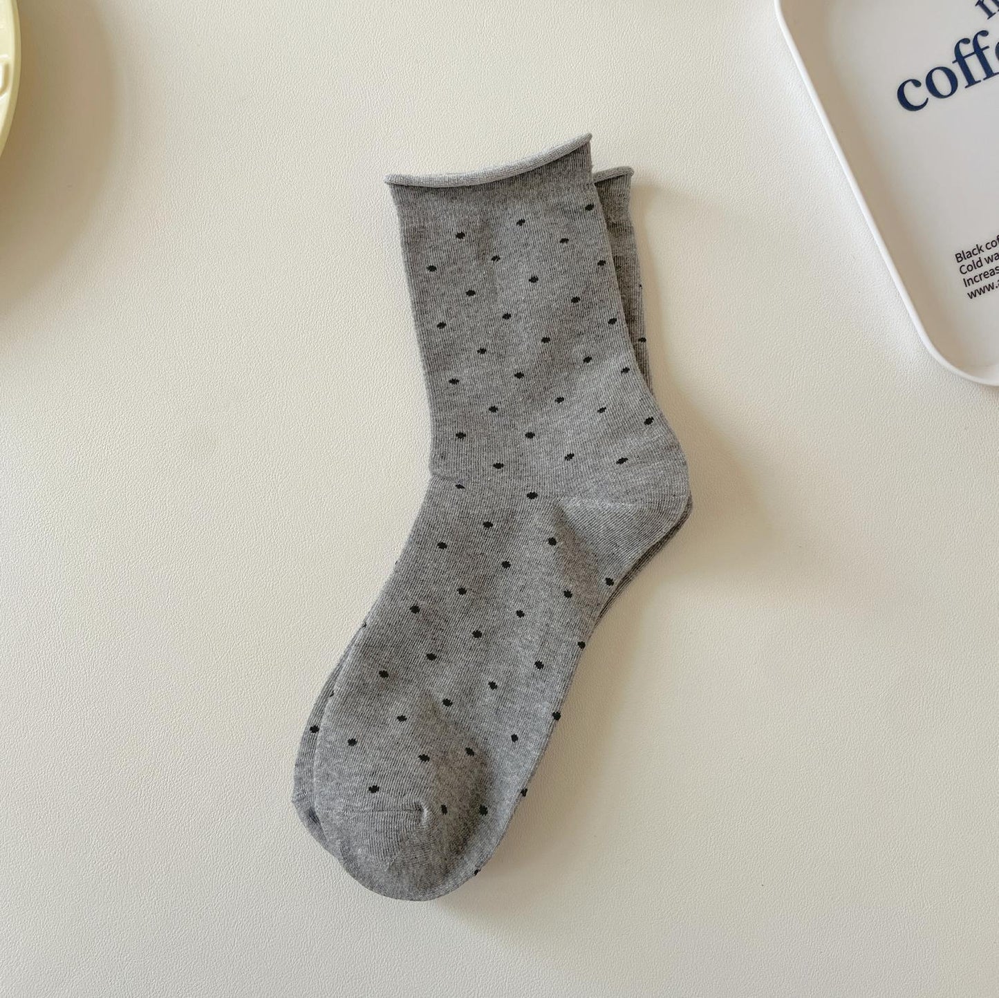 Rufia - Japanese Polka Dot Mid-Calf Socks