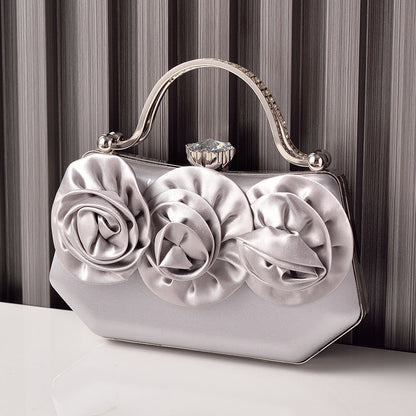New Silk Floral Evening Clutch Bag for Parties