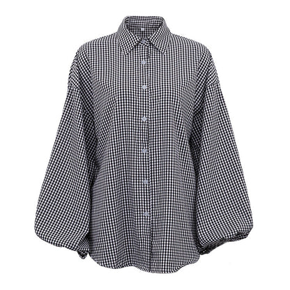 Chic Plaid Long Sleeve Shirt Elegant Casual Top