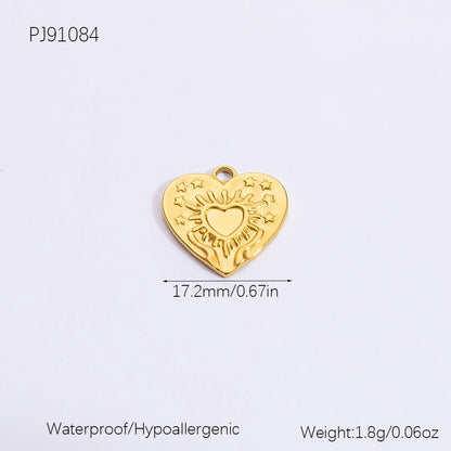 Heart Shaped Ocean Necklace Stainless Steel 18k Gold Pendant