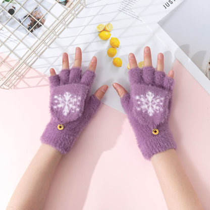 Cute Cartoon Fleece Gloves for Kids and Adults