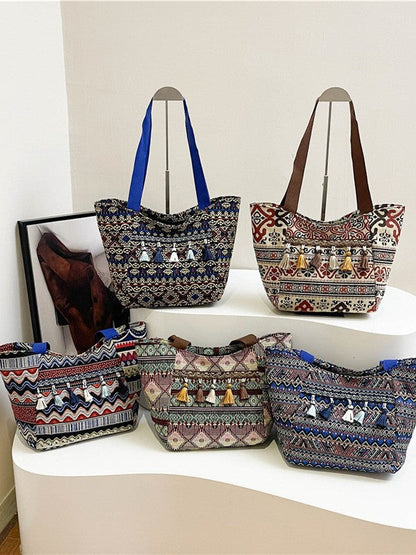 Colorful Canvas Tote Bag Stylish Shoulder Bag