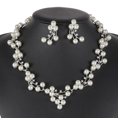 Trendy Pearl Necklace Jewelry Set for Women