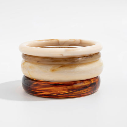 Minimalist Resin Texture Circle Bangle Stylish Commuter Bracelet