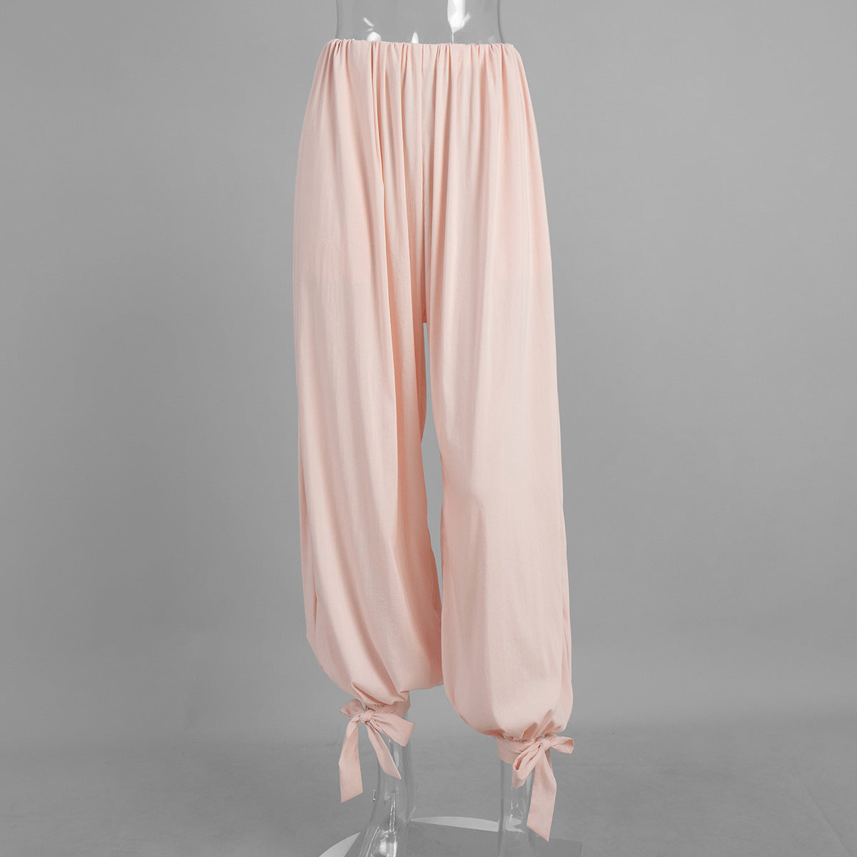 Wide-Leg Lantern Pants for Women with Tie Waist Casual Style