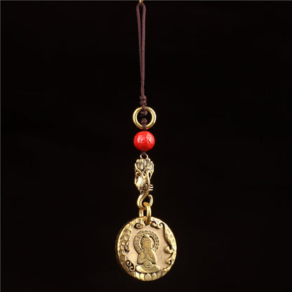 Original Nepal Tibet Retro National Style Brass Buddha'S 10-Phase Free Personality Necklace Pendant For Men And Women