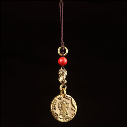 Original Nepal Tibet Retro National Style Brass Buddha'S 10-Phase Free Personality Necklace Pendant For Men And Women