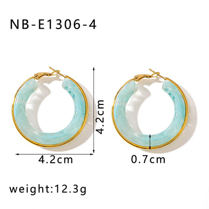 Vintage Acrylic Geometric Hoop Earrings