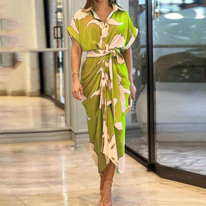 Fashionable High-Waisted Long Shirt Dress for Women