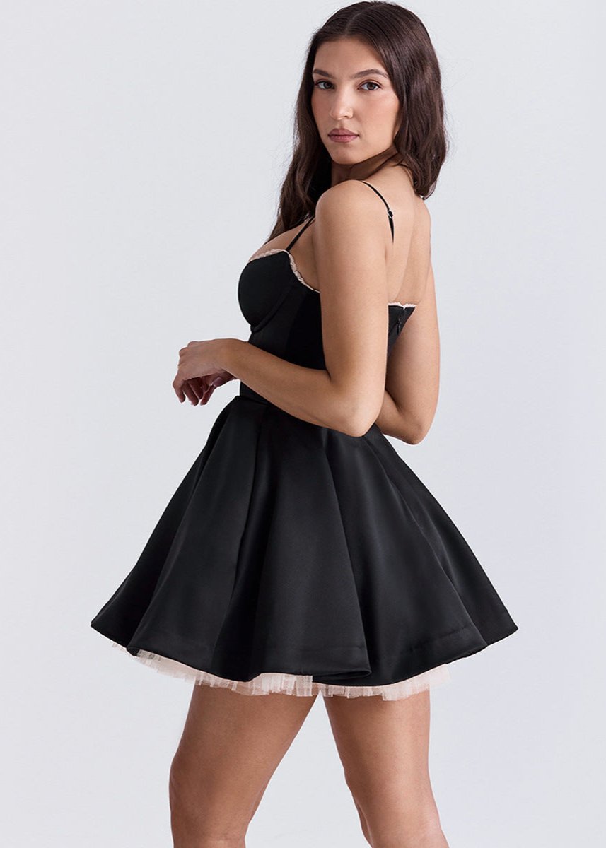Satiny Tulle Cocktail Dress With Sweetheart Neckline
