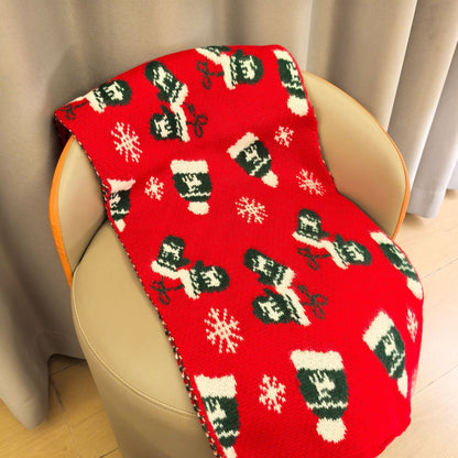 Winter Warm Shawl Christmas Theme Knit Scarf