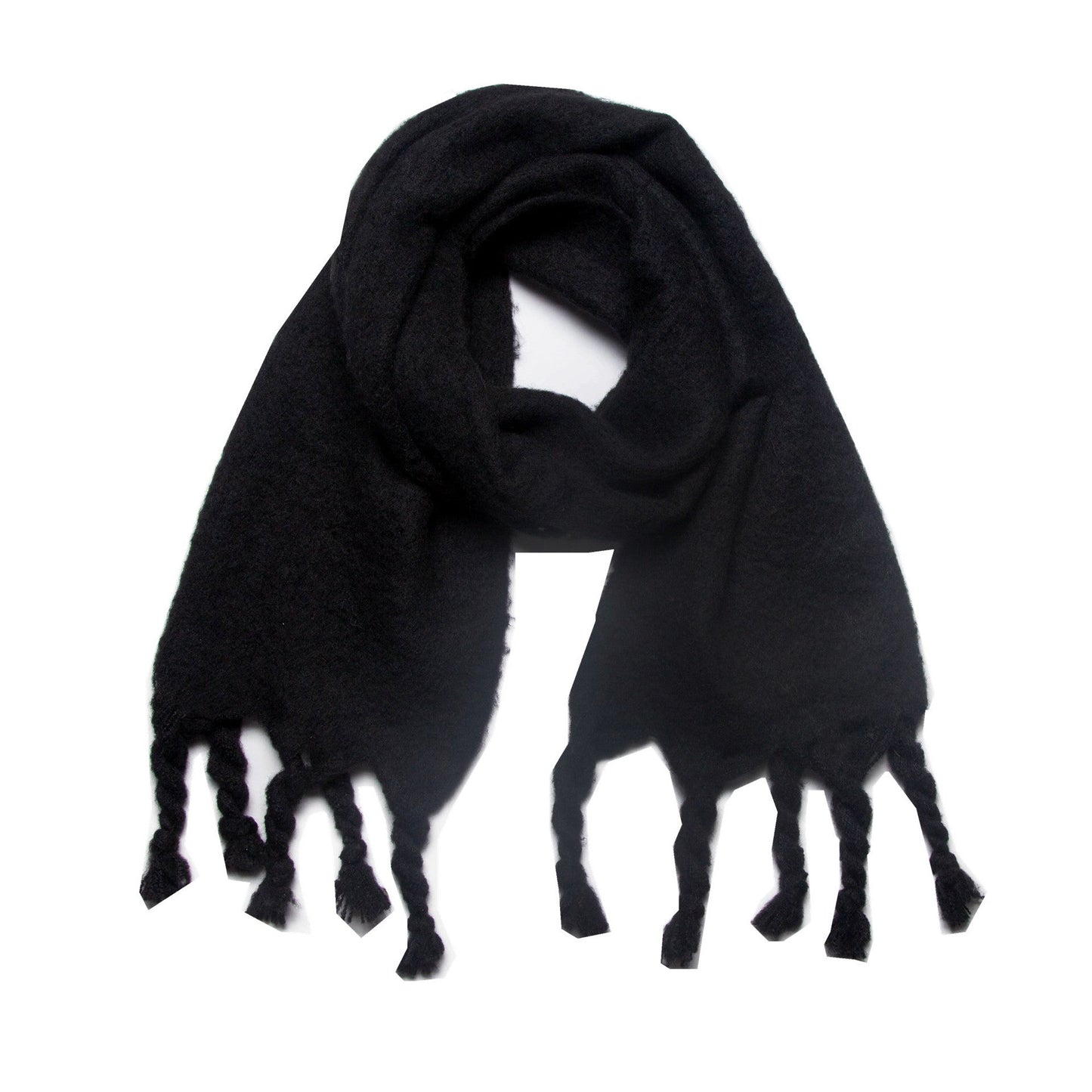 Simple Solid Color Tassel Scarves