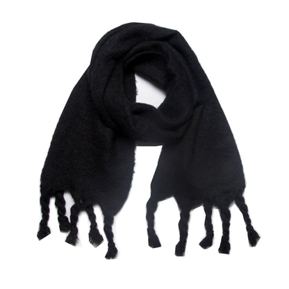 Simple Solid Color Tassel Scarves