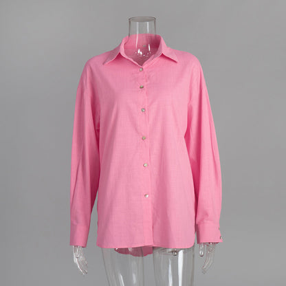 Lazy Casual Solid Color Cotton Shirts