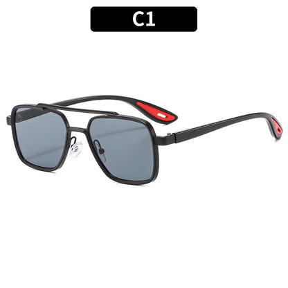 Men's Stylish Double Bridge Pilot Sunglasses with UV400 Protection