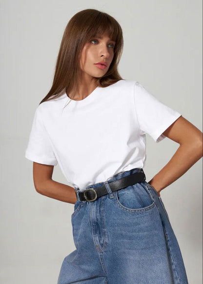 Crew Neck Cotton Tee Soft Breathable Fabric